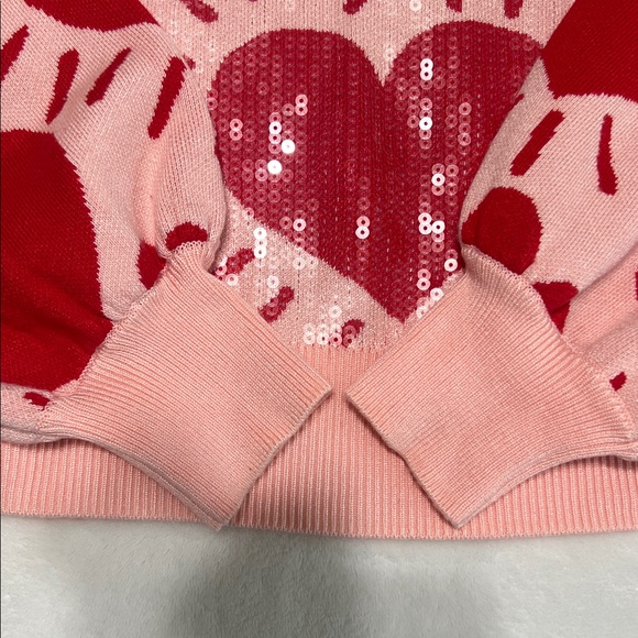 M by Marled Pink & Red Knit Heart Sequin Sweater (Size S) ✨ - Picture 11 of 11
